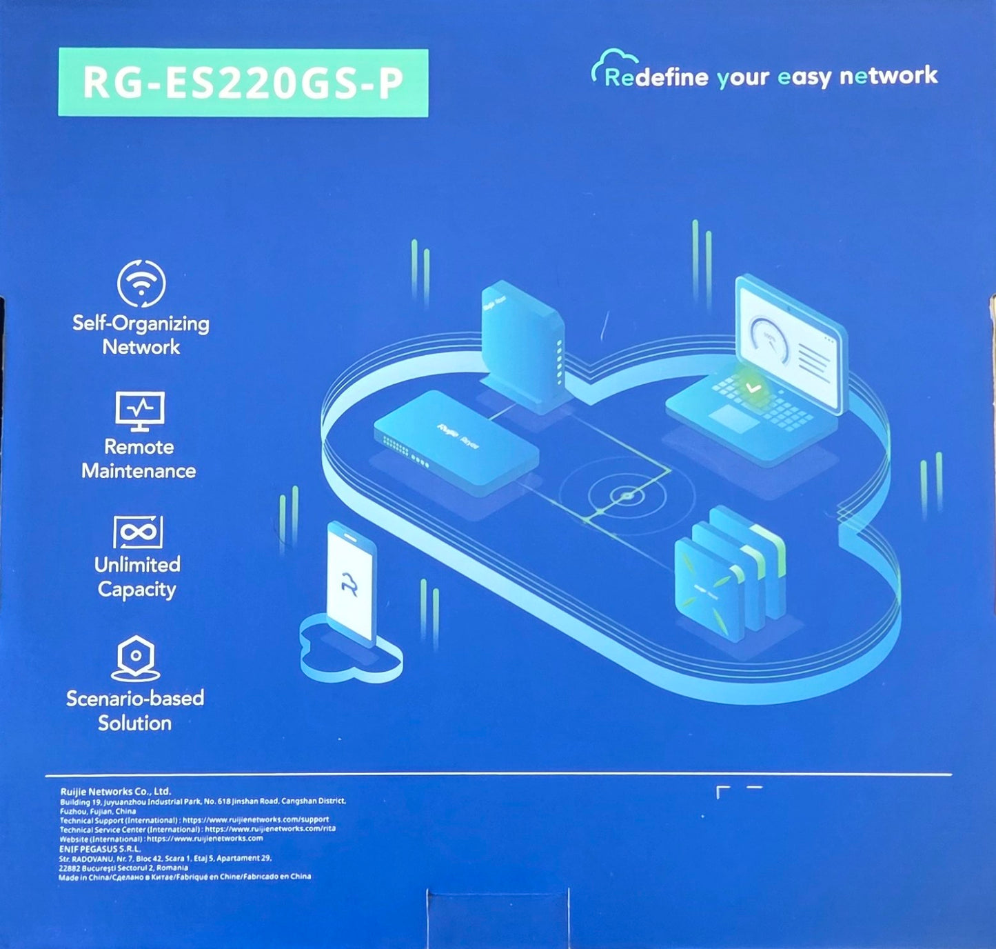Ruijie RG-ES220GS-P 16 Port POE+, 2 port Gigabit +2Port SFP Cloud managed switch