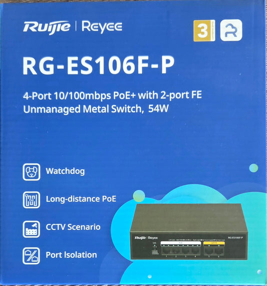 Ruijie RG-ES106F-P 4Port POE+ Switch